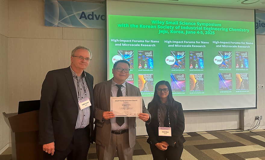 박성준 교수, 2025 Small Young Innovator Award 수상 – 유연 전자소자 분야에서 세계적 연구력 입증